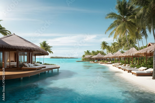 A scene of a luxurious island resort © AungThurein