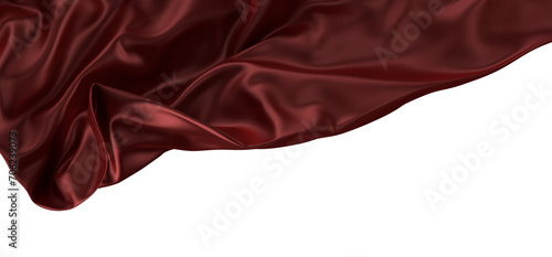 Abstract red cloth falling. Satin fabric flying in the wind