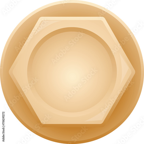 Securing bolt icon cartoon vector. Top device. Steel plug top