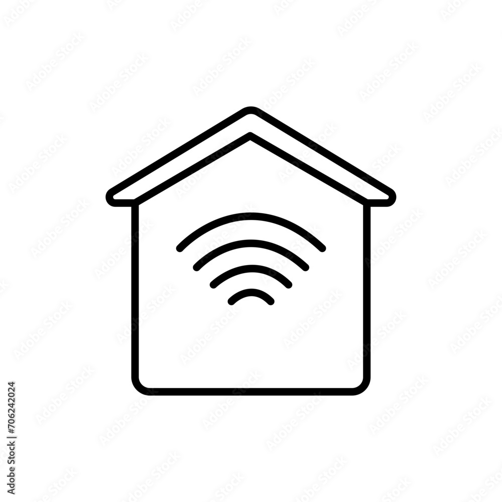 Smart house outline icons, minimalist vector illustration ,simple transparent graphic element .Isolated on white background Smart house outline icons, minimalist vector illustration ,simple transparent graphic element .Isolated on white background