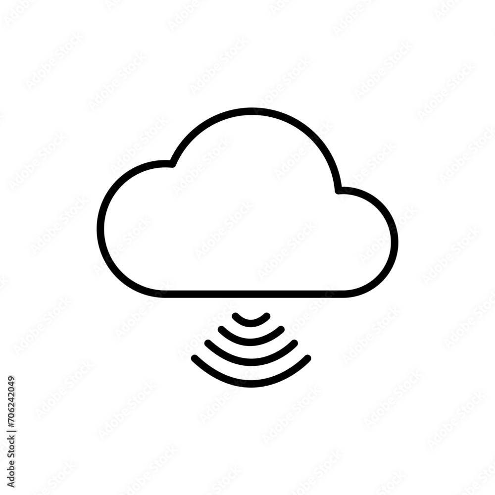 Wireless cloud outline icons, minimalist vector illustration ,simple transparent graphic element .Isolated on white background Wireless cloud outline icons, minimalist vector illustration ,simple transparent graphic element .Isolated on white background