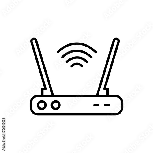 Wireless router outline icons, minimalist vector illustration ,simple transparent graphic element .Isolated on white background