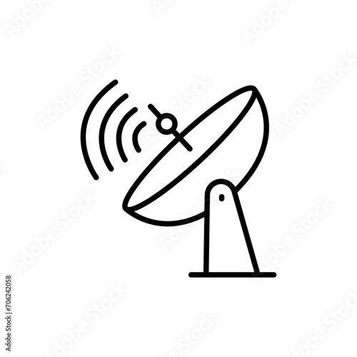 Wireless parabola outline icons, minimalist vector illustration ,simple transparent graphic element .Isolated on white background