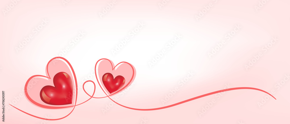 Valentine's Day, letter template. The heart and the wavy line. Vector illustration Valentine's Day, letter template. The heart and the wavy line. Vector illustration