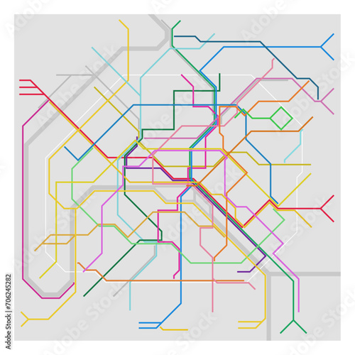 Layered editable vector illustration of Traffic Network Map of Paris,France