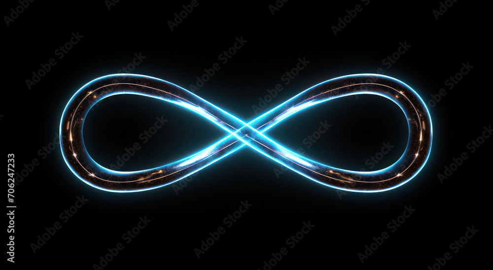 Naklejka premium Glowing Spiral of Infinite Motion: A Bright Neon Symbol of Endless Abstract Energy.