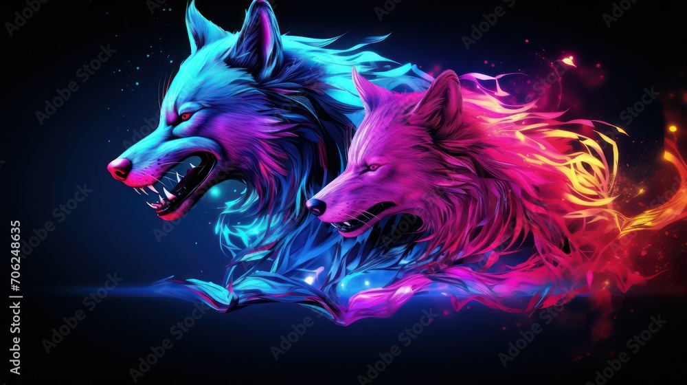 3D wolf head 3D wolf head