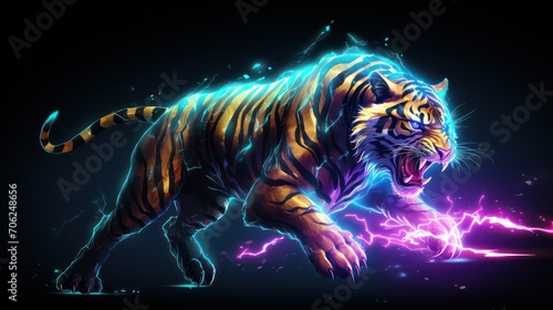 tiger on a black background © Zain Graphics