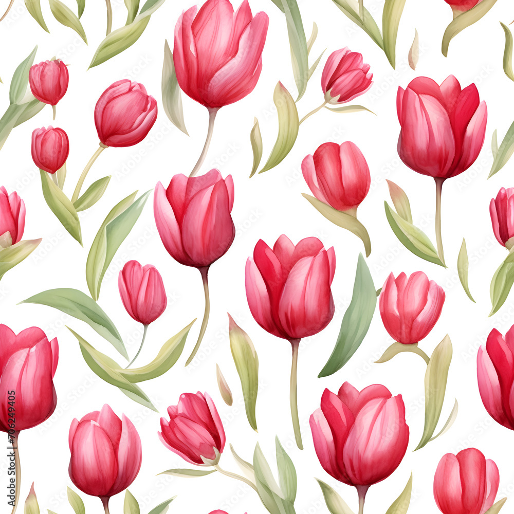 Obraz premium Watercolor Flower Seamless Pattern