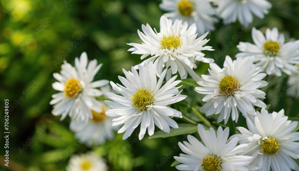 Aster flowering in the garden with copy space Aster flowering in the garden with copy space
