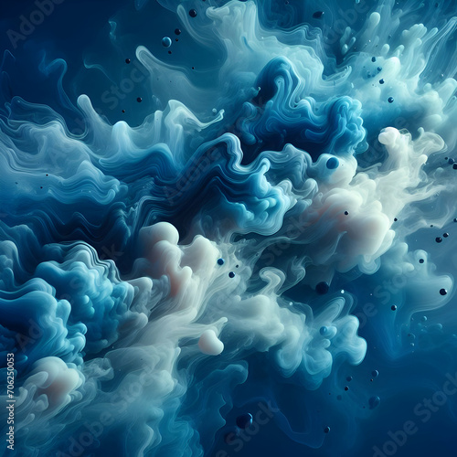 Fluid Liquid Blue Smoke Background