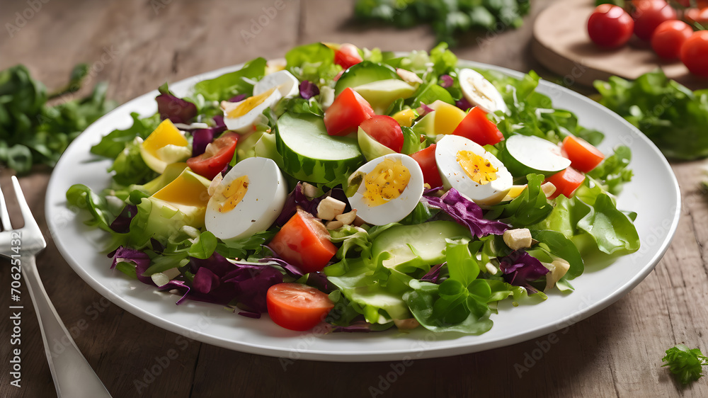 A plate of fresh fitness weight loss salad