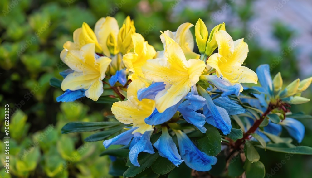 Azalea flowering in the garden, with copy space Azalea flowering in the garden, with copy space