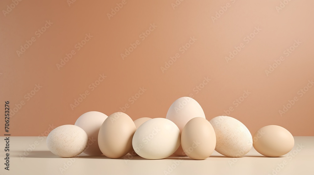 Pastel Beige Easter Eggs on Background, 3D Render for Happy Easter Celebration or Sale Banner
Pastel Beige Easter Eggs on Background, 3D Render for Happy Easter Celebration or Sale Banner