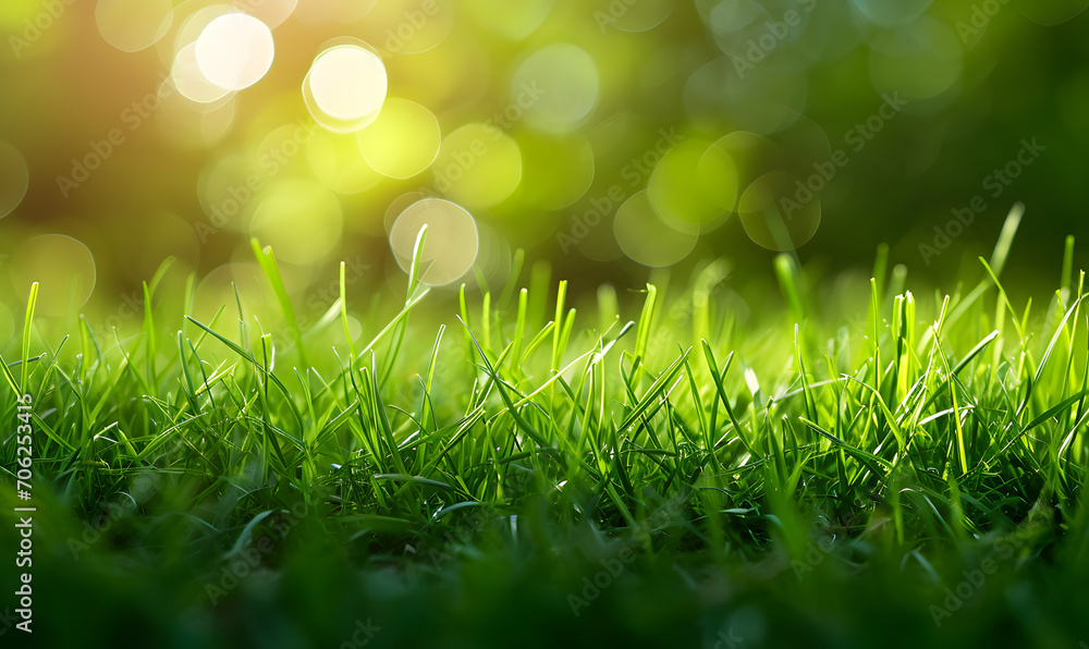 Obraz premium green grass background, Generative AI