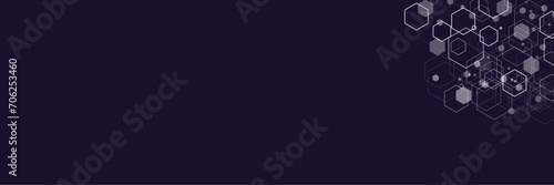 Vectors Digital technology and science background. Technology background with geometric hexagon concept.