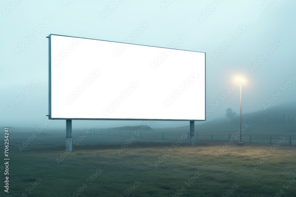 Obraz premium A large billboard stands near the road