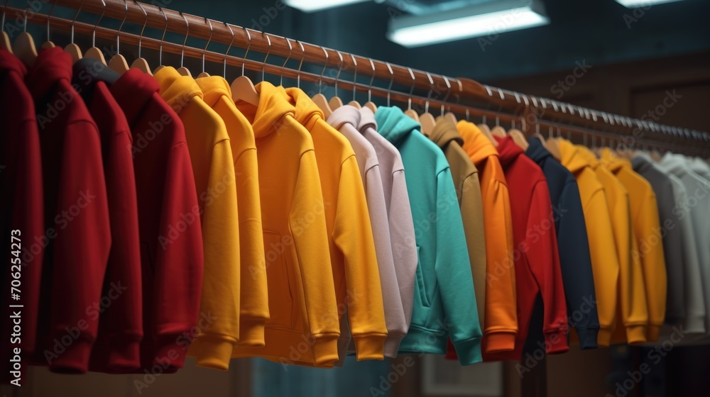 custom made wallpaper toronto digitalHoodies of different colors hang on a hanger