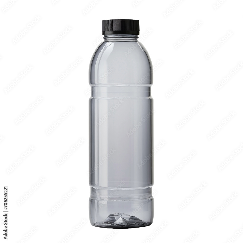 Grey water bottle made of plastic isolated on transparent background Grey water bottle made of plastic isolated on transparent background