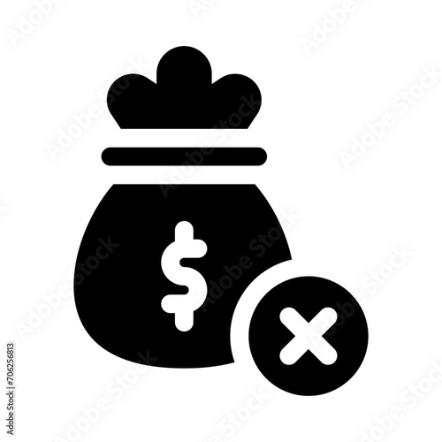 no money glyph icon