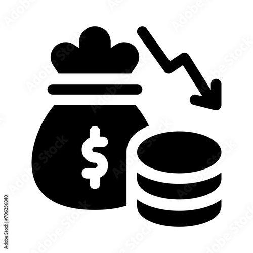 recession glyph icon