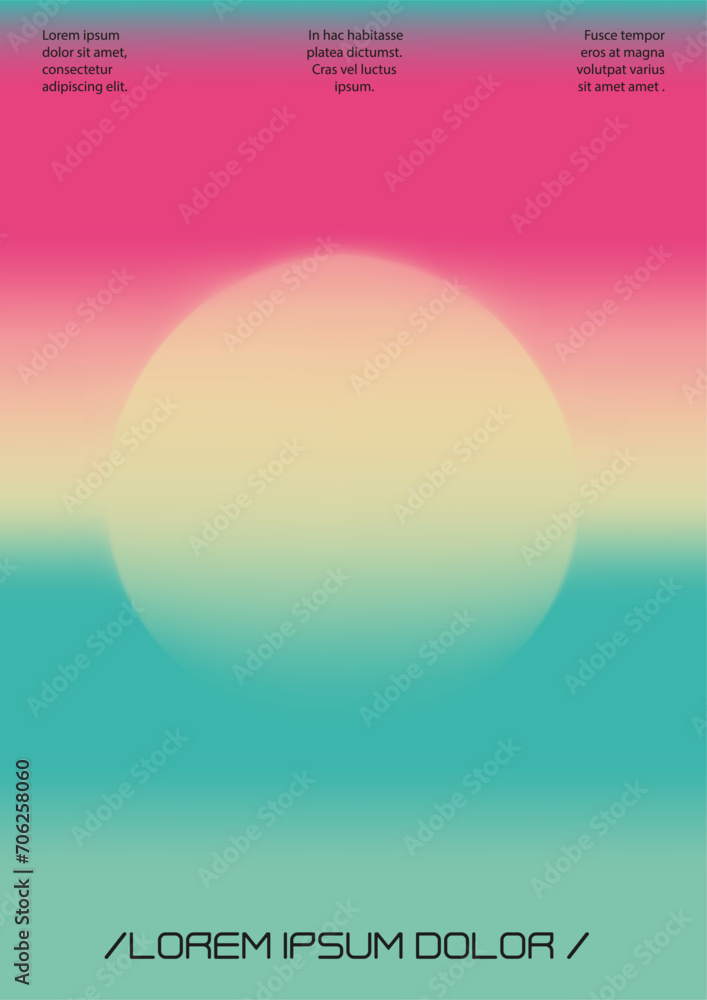 Futuristic Background Set with Gradient Mesh Holographic Shapes. Vector Template Design for your Business. Minimal Print Set in Pink Blue Colors for Your Identity Style.