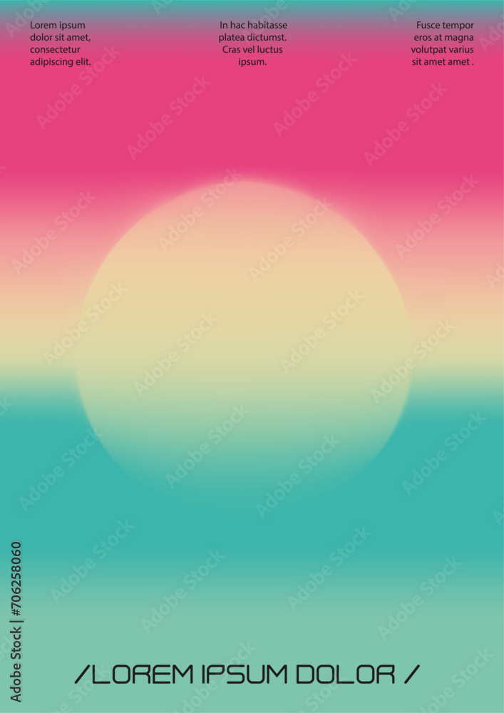 Fototapeta premium Futuristic Background Set with Gradient Mesh Holographic Shapes. Vector Template Design for your Business. Minimal Print Set in Pink Blue Colors for Your Identity Style.