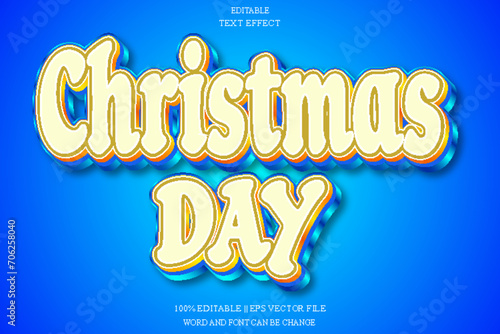 Christmas day Editable Text Effect Emboss Gradient Style