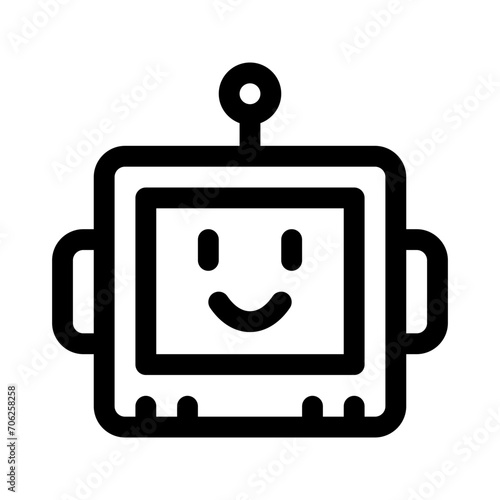 robot line icon