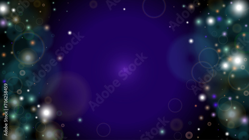 Magic Abstract Defocused Bokeh Circles Background Design.  Christmas snowfall Vector Horizontal Illustration. Cosmic Print. Glitter confetti. Good for Banners  Posters  Covers  Flyers  Cards.