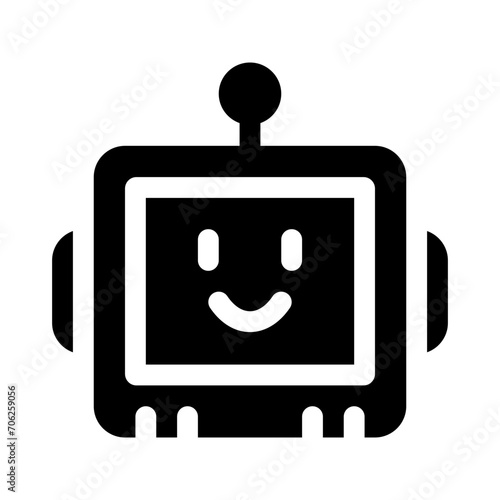 robot glyph icon