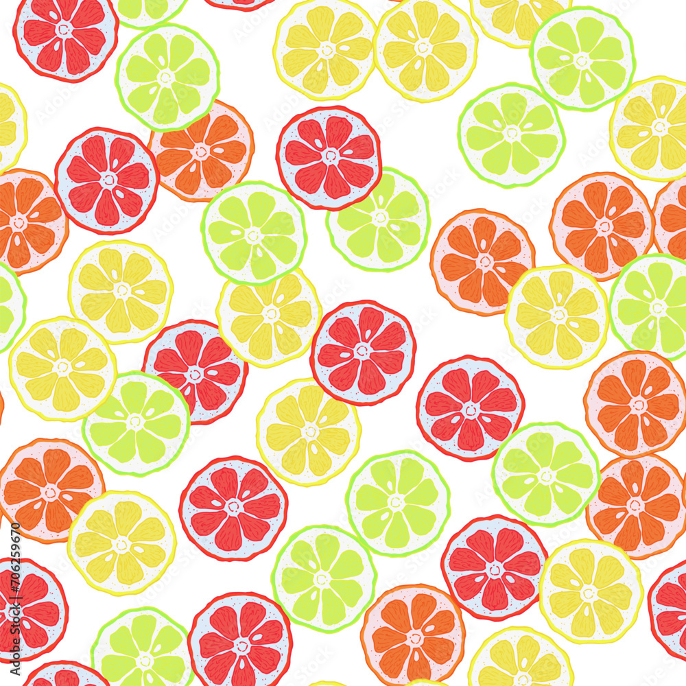 Seamless pattern with citrus fruit slice Seamless pattern with citrus fruit slice
