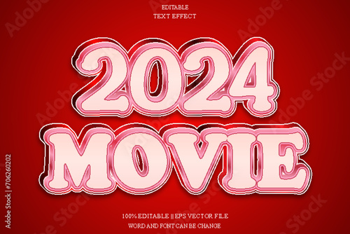 2024 movie Editable Text Effect Emboss Gradient Style © Resist