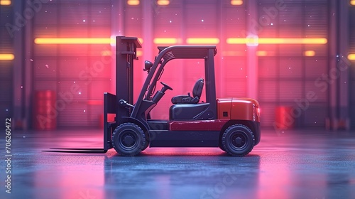 forklift truck in warehouse