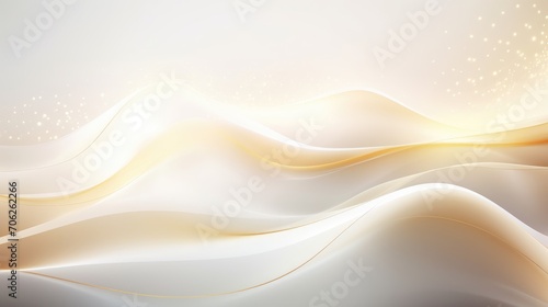 Luxury with golden curve light effect decoration and bokeh white background.