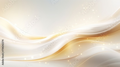 Luxury with golden curve light effect decoration and bokeh white background.
