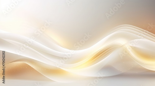 Luxury with golden curve light effect decoration and bokeh white background.