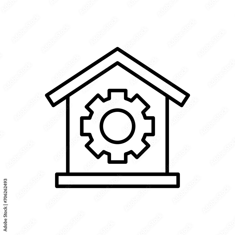 House setting outline icons, minimalist vector illustration ,simple transparent graphic element .Isolated on white background House setting outline icons, minimalist vector illustration ,simple transparent graphic element .Isolated on white background