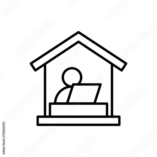 House work outline icons, minimalist vector illustration ,simple transparent graphic element .Isolated on white background