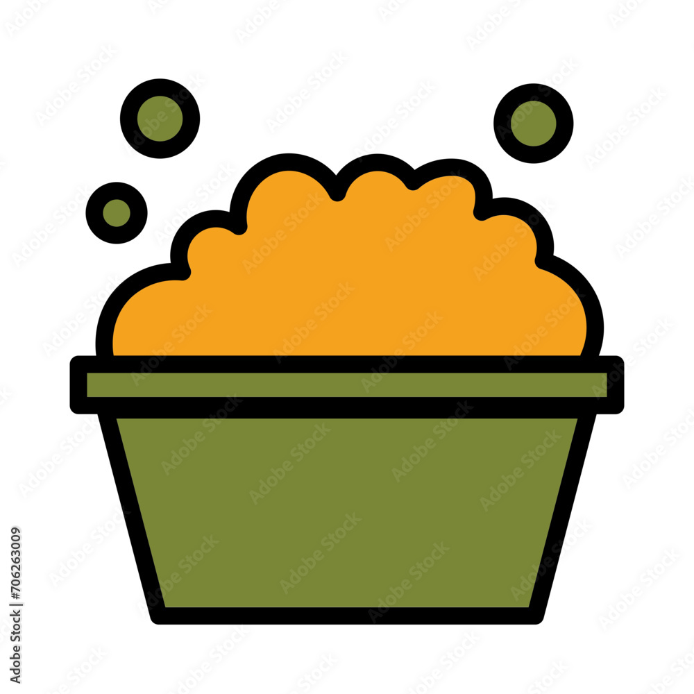 Bowl Cleaning Washing Filled Outline Icon Bowl Cleaning Washing Filled Outline Icon