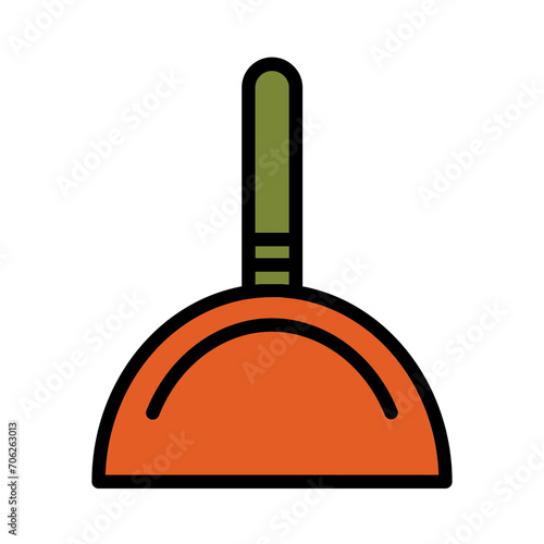 Broom Clean Sweep Filled Outline Icon