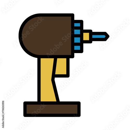 Drill Engineering Industry Filled Outline Icon