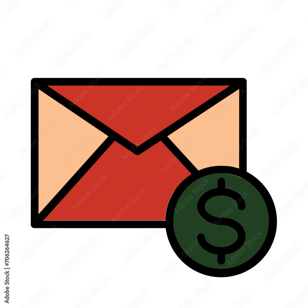 Bill Envelope Income Filled Outline Icon Bill Envelope Income Filled Outline Icon