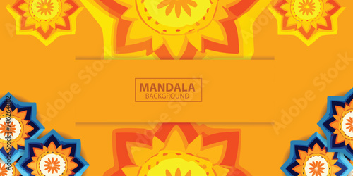 mandala background. Islamic eastern style Arabic arabesque pattern or print, poster, cover, brochure, pamphlet, welcoming and celebrating the month of Ramadan, Eid al-Fitr and Eid al-Adha