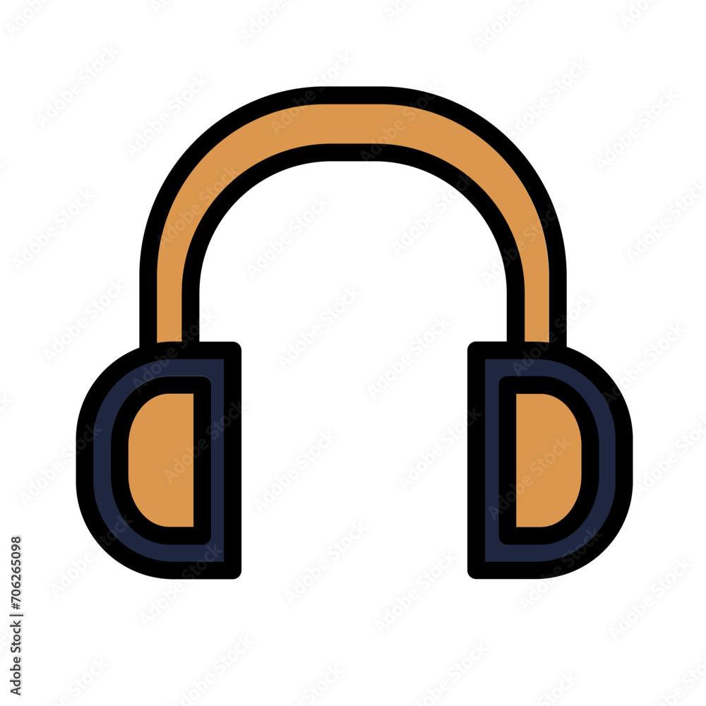 Headphone Headset Multimedia Filled Outline Icon Headphone Headset Multimedia Filled Outline Icon