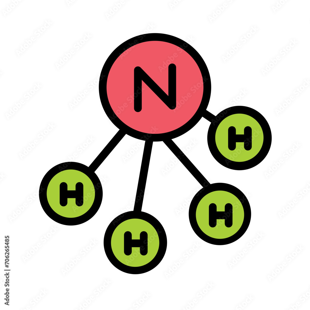 Ammonia Chemical Laboratory Filled Outline Icon Ammonia Chemical Laboratory Filled Outline Icon