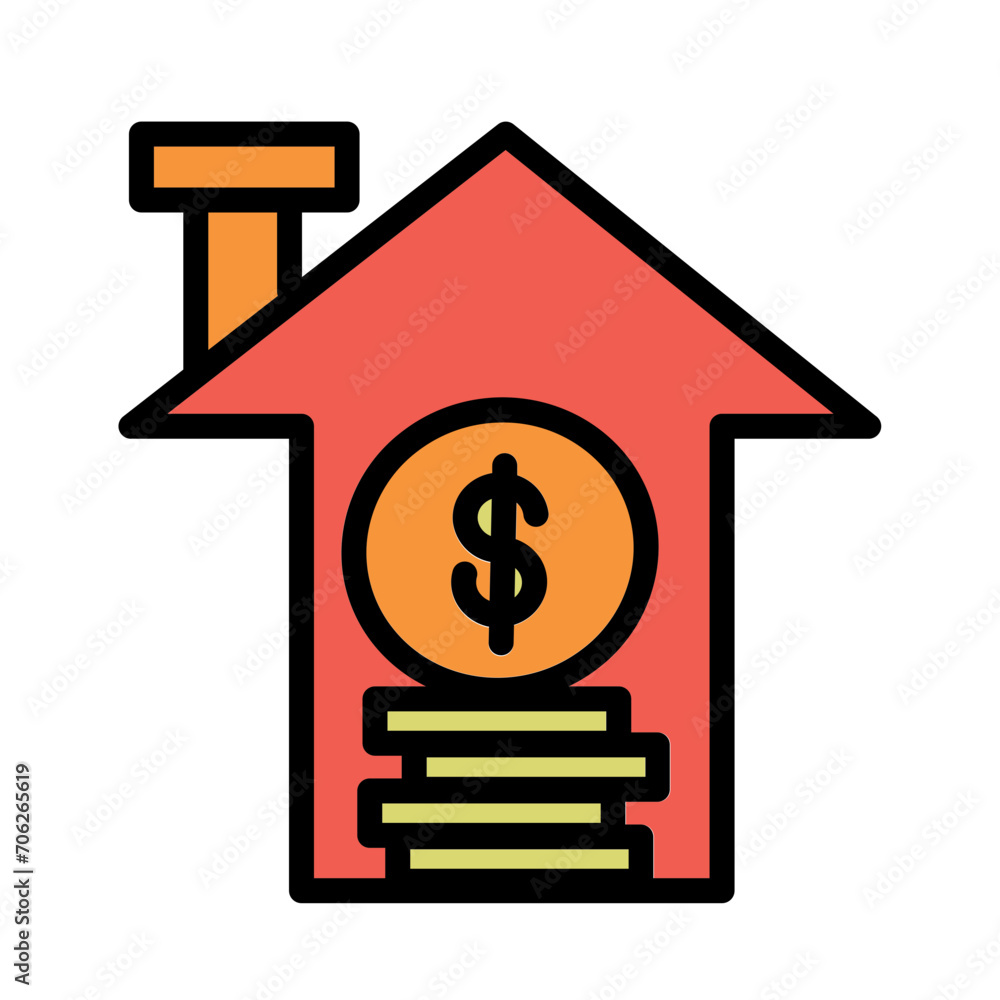 Asset Home Investment Filled Icon Outline