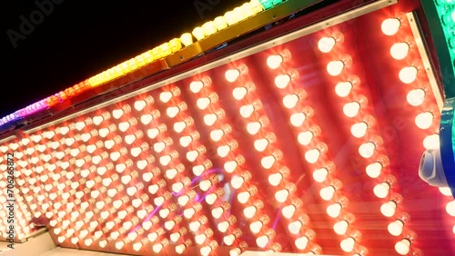 Festive lights at carnival, lunapark photo