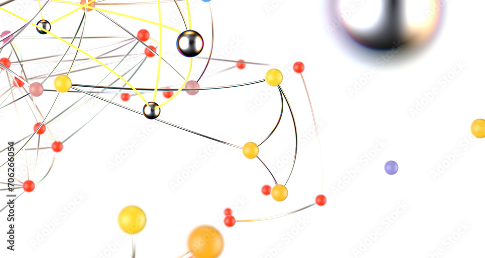 Abstract 3d rendering of network concept. Modern background. Futuristic shape with spheres and lines. Design for poster, cover, Abstract 3d rendering of network concept. Modern background. Futuristic shape with spheres and lines. Design for poster, cover,