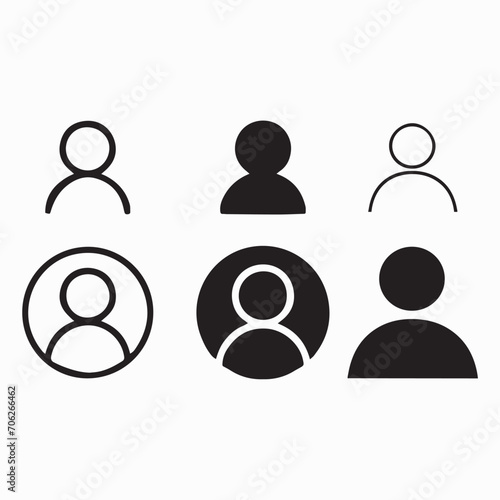 User profile login or access authentication icon vector illustration,Person icon, User icon for web site, User icon vector illustration bundle .